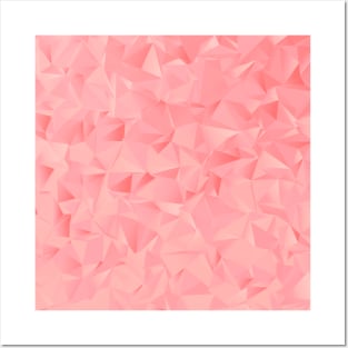 Blush Pink Polygonal Pattern Posters and Art